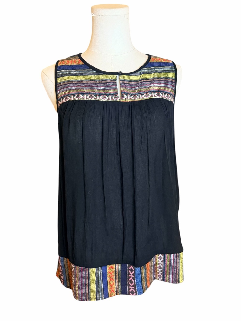 Southwestern Boho Tribal Geometric Sleeveless Tank Top XS